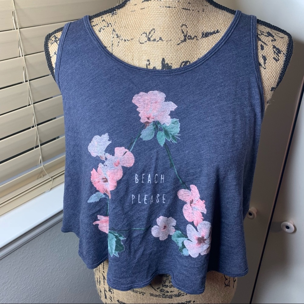 Hollister Beach Please Criss Cross Crop Tank Top